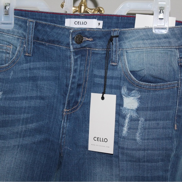 Cello Destroyed Ankle Cutout Skinny Cropped Jeans - Picture 9 of 16